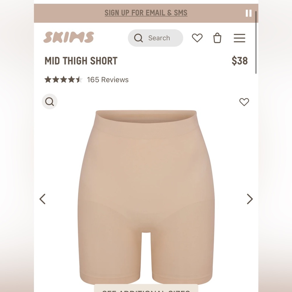 NWT! Skims Seamless Sculpt Mid Waist Mid thigh short mica size large